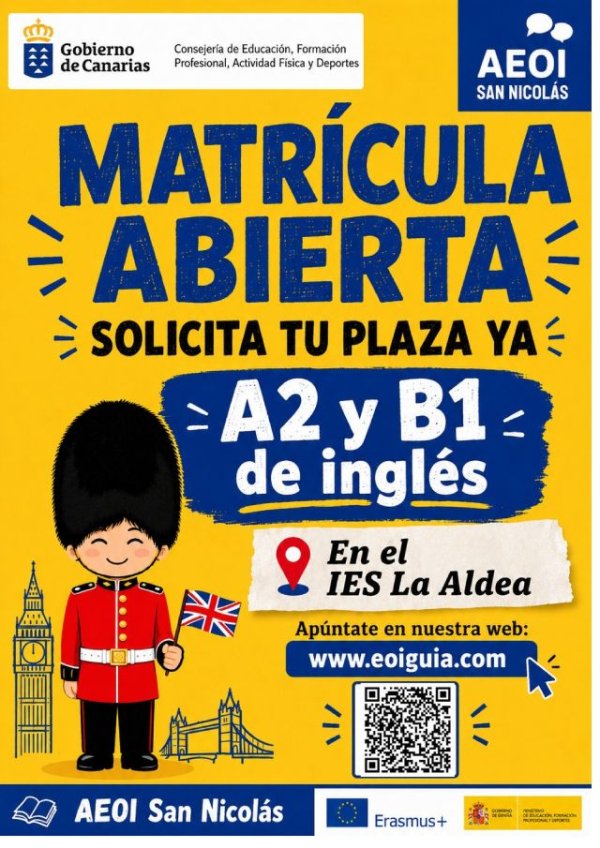 La Aldea de San Nicol&aacute;s impulsa el aprendizaje de idiomas con la apertura de matr&iacute;cula para estudiar ingl&eacute;s en el municipio