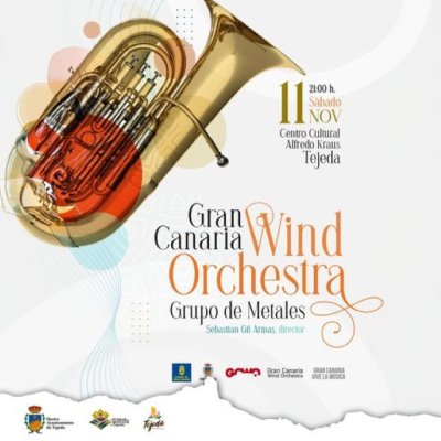 Tejeda: Sábado 11 de noviembre a las 21:00 horas, concierto de la &quot;Gran Canaria Wind Orchestra&quot; grupo de metales