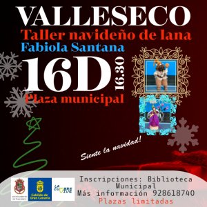 Taller navideño de lana en Valleseco