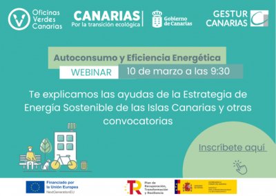 Las Oficinas Verdes de Canarias celebran un webinar sobre las ayudas de la Estrategia de Energ&iacute;a Sostenible