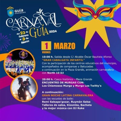 Guía: Cabalgata Infantil, Encuentro de Murgas y Gran Noche Latina, este viernes en las fiestas de Carnaval