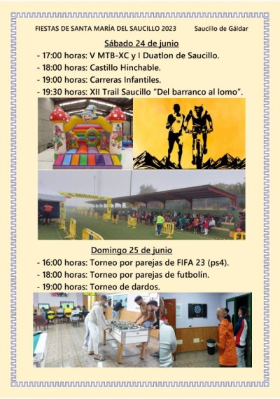 Actos programados con motivo de las fiestas de Saucillo de G&aacute;ldar