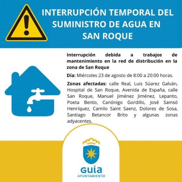 Guía: Interrupción temporal del suministro de agua de abasto, este miércoles 23 de agosto, por obras de mantenimiento en la red