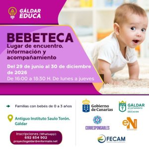 G&aacute;ldar: Vuelve &lsquo;La Bebeteca&rsquo;, un espacio de encuentro, informaci&oacute;n y acompa&ntilde;amiento para familias con beb&eacute;s de 0 a 3 a&ntilde;os