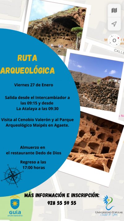 La Universidad Popular Ciudad de Gu&iacute;a organiza una salida cultural al Cenobio de Valer&oacute;n y al Maip&eacute;s de Agaete