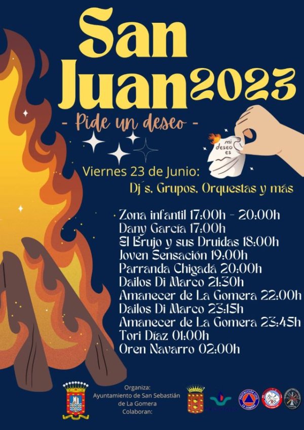 La Gomera: San Sebastián celebra la noche de San Juan con música y hogueras en la Playa de La Cueva