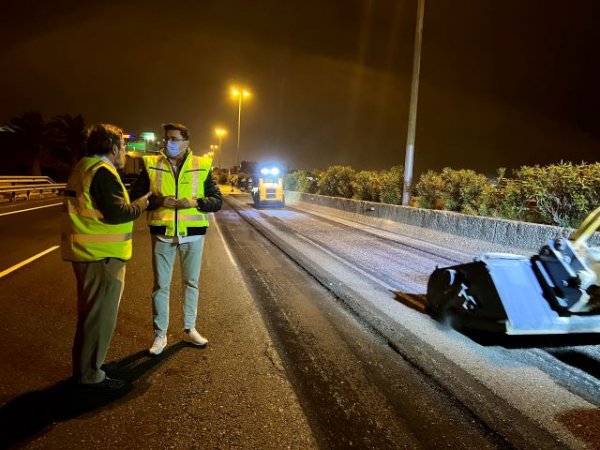 El Cabildo comienza el asfaltado de la autovía del Sur (GC-1)