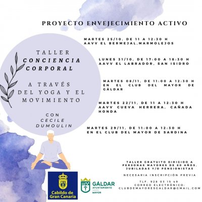 G&aacute;ldar: La Concejal&iacute;a del Mayor organiza un taller de conciencia corporal a trav&eacute;s del Hatha yoga y el movimiento