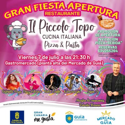 El Mercado de Gu&iacute;a celebra una gran fiesta gastron&oacute;mica italiana para la inauguraci&oacute;n del Il Picolo Topo