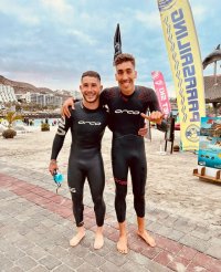 Stefan Navarro e Iv&aacute;n Rivero, dos grandes embajadores aldeanos en las competiciones de triatlon