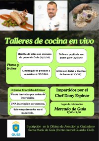 La Concejal&iacute;a del Mayor organiza talleres de cocina en vivo en el Mercado de Gu&iacute;a durante febrero y marzo