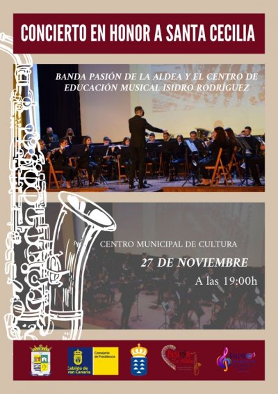 La Aldea: Concierto en honor a Santa Cecilia por La Banda Pasi&oacute;n de La Aldea y el Centro de Educaci&oacute;n Musical Isidro Rodr&iacute;guez