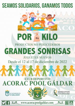 Campaña solidaria: “POR UN KILO GRANDES SONRISAS” del Club Deportivo Acorac Pool Gáldar