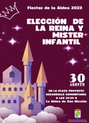 35 niñas y niños optarán al título de Reina y Míster de las Fiestas de La Aldea de San Nicolás 2023