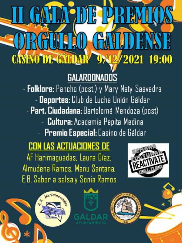 Hoy se celebra la &#039;II Gala de Premios Orgullo Galdense&#039; en el Casino de Gáldar a las 19.00 horas