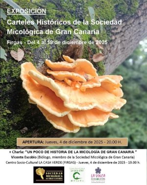 Exposición de los carteles anunciadores de las Jornadas Micológicas de Gran Canaria en La Casa Verde de Firgas del 4 al 19 de diciembre
