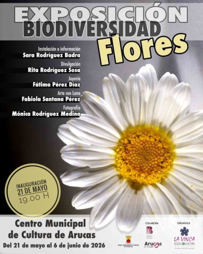 El jueves 21 de mayo se abre en Arucas la exposición “Biodiversidad: FLORES”