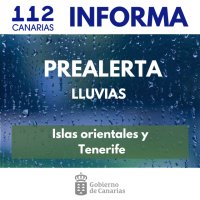 El Gobierno de Canarias declara la situación de prealerta por lluvias en las islas orientales y Tenerife