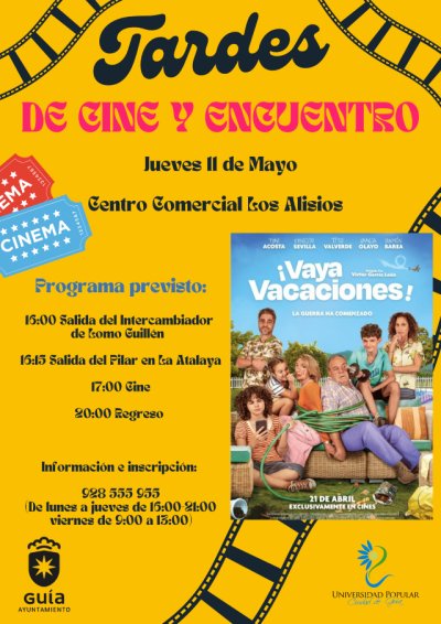 Las &ldquo;Tardes de Cine y Encuentro&rdquo; de la Universidad Popular de Gu&iacute;a permitir&aacute;n disfrutar de la comedia espa&ntilde;ola &lsquo;&iexcl;Vaya vacaciones!&rsquo;