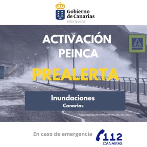 El Gobierno de Canarias declara la prealerta por riesgo de inundaciones en el archipi&eacute;lago