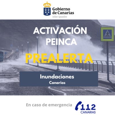 El Gobierno de Canarias declara la prealerta por riesgo de inundaciones en el archipi&eacute;lago