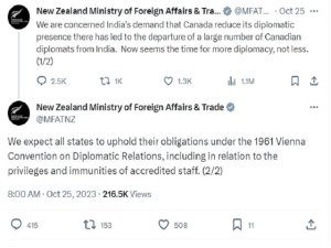 Art&iacute;culo de opini&oacute;n: 'La formulaci&oacute;n deshonesta de Nueva Zelanda de la disputa entre India y Canad&aacute; impugna a Delhi'