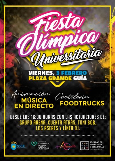 La Plaza Grande de Gu&iacute;a acoge este viernes la &lsquo;Primera Fiesta Ol&iacute;mpica Universitaria&rsquo;