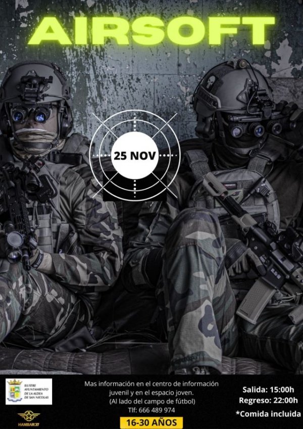 La concejal&iacute;a de Juventud del Ayuntamiento de La Aldea de San Nicol&aacute;s abre inscripci&oacute;n para la actividad de Airsoft