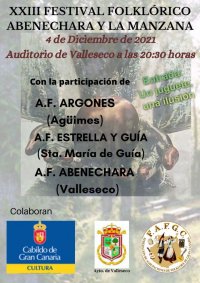 Llega la nueva edici&oacute;n del Festival Folkl&oacute;rico Abenechara al auditorio de Valleseco