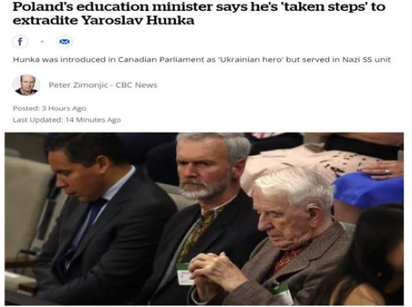 Art&iacute;culo de opini&oacute;n: 'Polonia exige justicia despu&eacute;s de que Canad&aacute; honrara a un nazi ucraniano cuya divisi&oacute;n genocid&oacute; a los polacos'