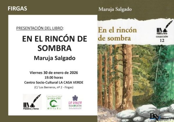 El libro &ldquo;En el rinc&oacute;n de sombra&rdquo;, de Maruja Salgado se presenta en La Casa Verde de Firgas el viernes 30 de enero