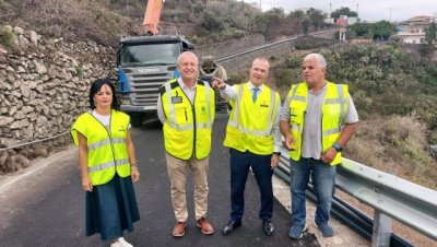 El Cabildo finaliza las obras de reparación de más de 230 metros de muros y mejora de la carretera de El Faro, en Teror