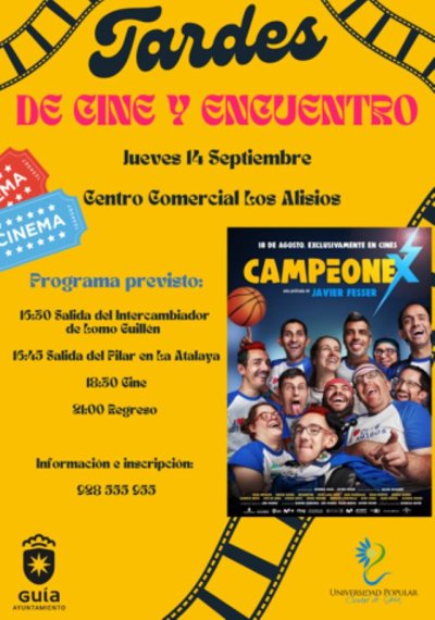 La Universidad Popular de Gu&iacute;a propone una nueva &ldquo;Tarde de Cine y Encuentro&rdquo; para ver &lsquo;Campeonex&rsquo;