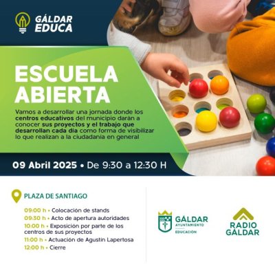 Gáldar: Escuela Abierta vuelve este miércoles a la Plaza de Santiago