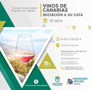 Gáldar: La Universidad Popular ofrece un curso de cata de vinos el 10 de noviembre