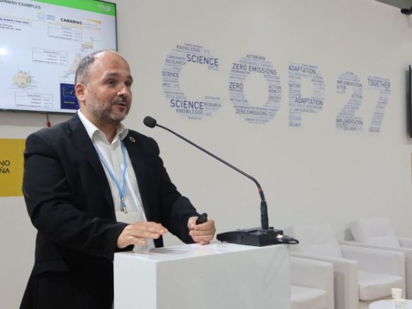 Valbuena expone el plan de descarbonización de Canarias durante la Cumbre del Clima COP27