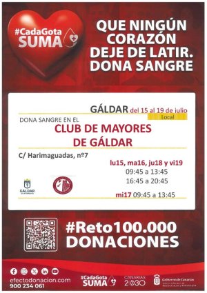 El ICHH pone en marcha una campa&ntilde;a de donaci&oacute;n de sangre de lunes a viernes en el Club de Mayores de G&aacute;ldar
