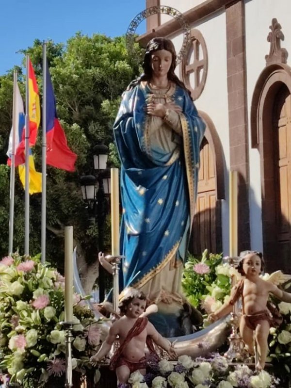 Agaete: La Inmaculada Concepción se convirtió en la primera imagen que procesiona después de la pandemia