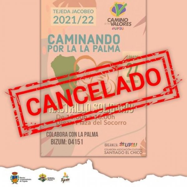 Tejeda: Suspendido por las lluvias el Rastrillo Solidario "Caminando por La Palma" previsto para ma&ntilde;ana