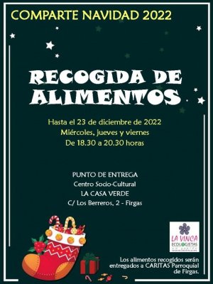 Villa de Firgas: &#039;Comparte Navidad&#039;, campaña de recogida de alimentos no perecederos en La Casa Verde