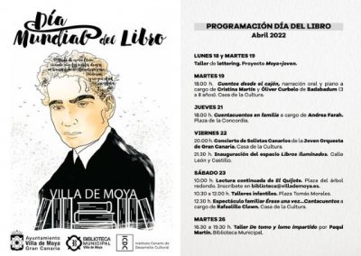La Villa de Moya conmemora el D&iacute;a del Libro con un amplio programa de actividades para toda la familia