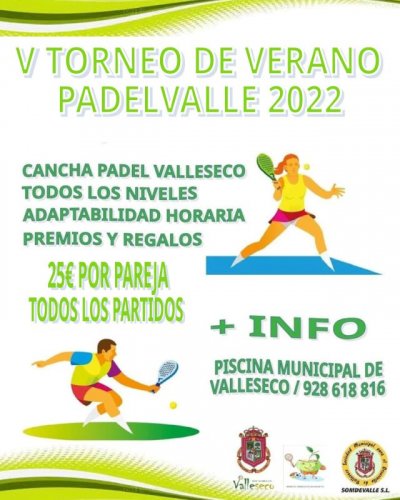 V Liga de verano Pádelvalle municipio de Valleseco