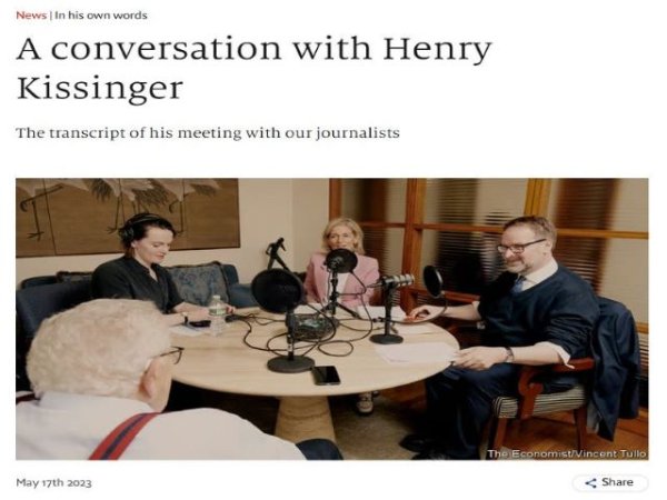 Los cinco puntos principales de la entrevista de Kissinger sobre el orden mundial emergente