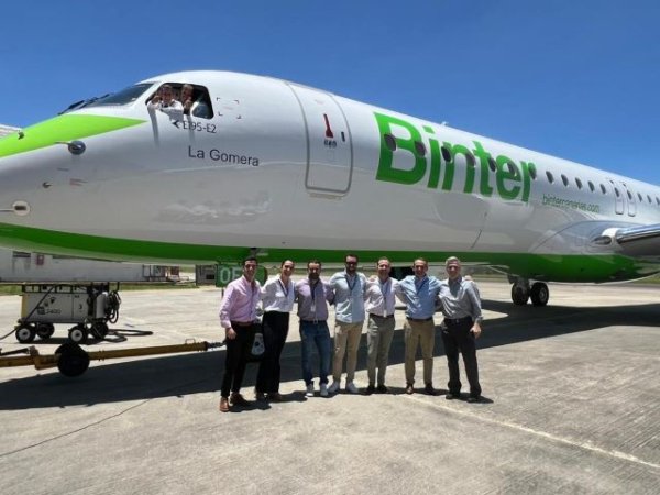 Binter recibe en Canarias el primer Embraer que volará a Madrid