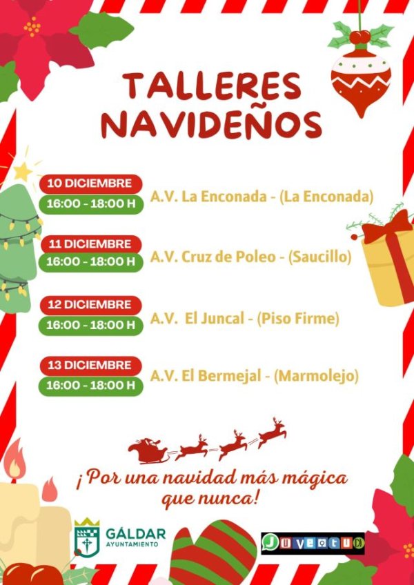 Juventud se suma a la programación de Navidad con la realización de talleres en asociaciones vecinales