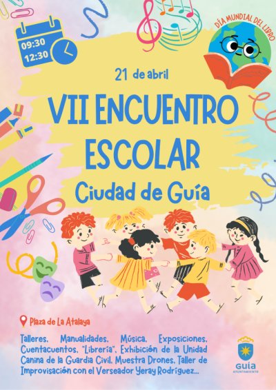 Gu&iacute;a celebra ma&ntilde;ana viernes el VII Encuentro Escolar dedicado en esta edici&oacute;n al D&iacute;a del Libro