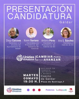 'Unidas S&iacute; Podemos' se presenta en G&aacute;ldar