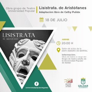 Gáldar: El grupo de teatro de la Universidad Popular actuará en Barrial el 18 de julio