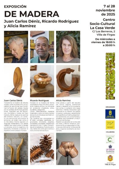 Villa de Firgas: Noviembre Forestal 2025 llega a La Casa Verde con la Exposición “De madera” el viernes 7 de noviembre