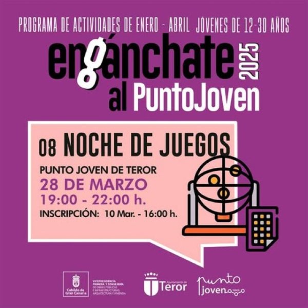 Teror: Juventud abre el plazo de inscripciones para la actividad de «Noche de juego»